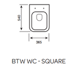 Kartell UK Eklipse Square BTW Rimless WC Pan with Soft Close Seat